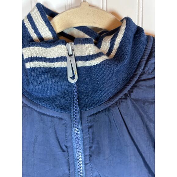 Vintage Nike Half Zip Pullover Bomber Puffer Jacket Size Large Blue 90s - Picture 4 of 14